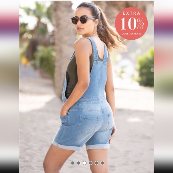 ✨ Host Pick - Cotton Maternity Short Overalls - Picture 3 of 9